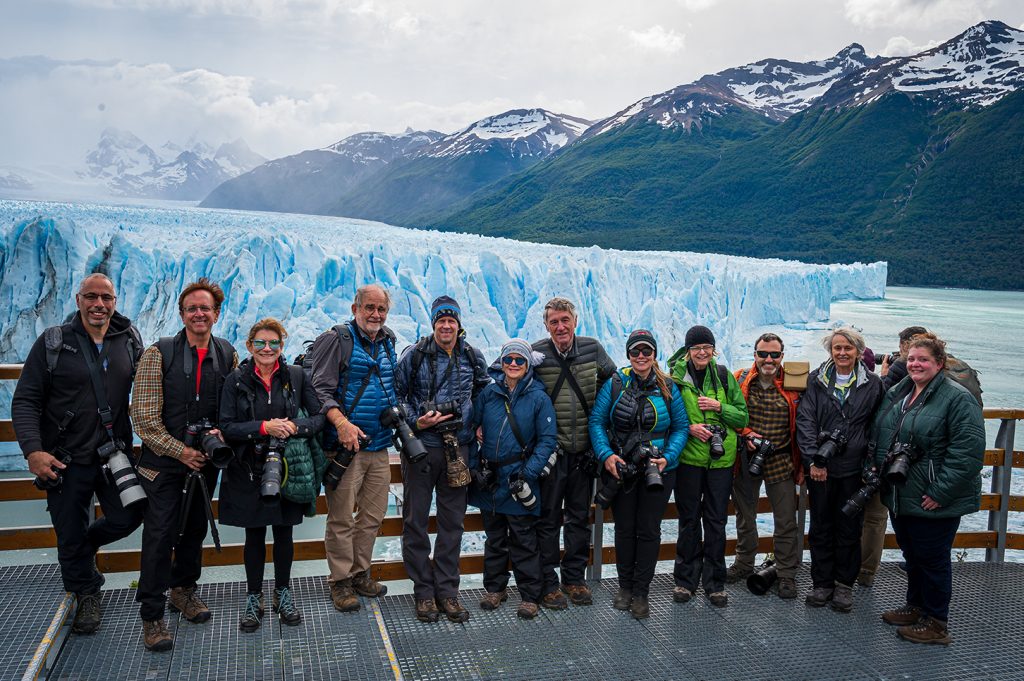 Group photo in front of the Perito Moreno Glacier